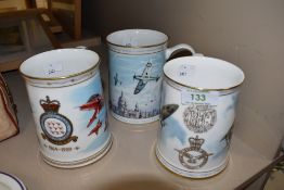 Three Aviation anniversary tankards.
