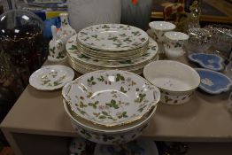 A large collection of Wedgewood 'Wild strawberry' including plates of varying size, bowls and