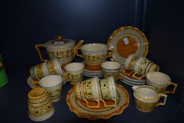 An arts and crafts part tea or coffee service by Linthorpe in a Christopher Dresser design