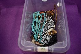 A small selection of costume jewellery, mainly bead necklaces