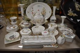 A mixed collection of floral ceramics including Coalport, Wedgewood,Spode and Crown Derby,