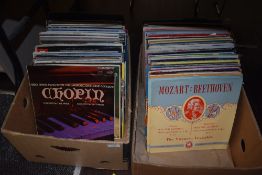 A large box of classical and related vinyl albums