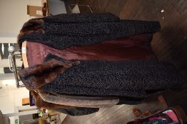 A vintage Astrakhan coat having Mink collar, great condition,medium to large size.