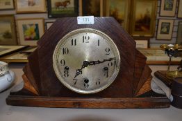 An oak art deco mantel clock 'Enfield clock co,London LTD'