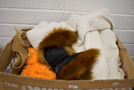 A mixed collection of good quality cushions, a modern Witney waffle blanket in white.