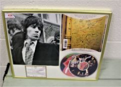 A framed and signed authenticated Keith Richards compact disc set and photo.