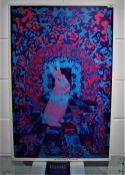 A large psychedelic San Francisco style White Rabbit Poster on board
