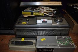 A Grundig reel to reel tape recorder with spares and accessories including microphone