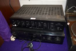 Two studio or home use amplifiers TOA 500 A-506E and Yamaha DSP E 800