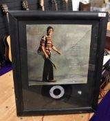 A signed framed Hank Marvin poster and record