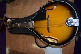 A Chord mandolin, sunburst with padded gig bag