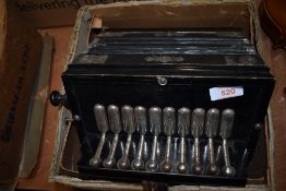 A traditional wooden melodeon