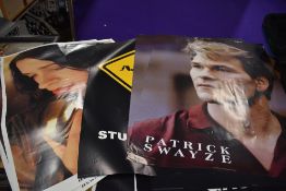 A selection of A1 Posters , Alanis Morissette, Patrick Swayze, Peter Andre etc, some duplicated