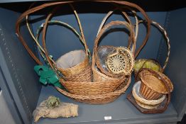 A selection of woven florestry and display baskets