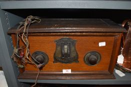 A 1920s Kolster-Brandes valve radio in wooden case.
