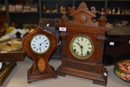 An early 20tch century bracket clock having 8 day Salem strike movement,Ansonia,clock co,New york