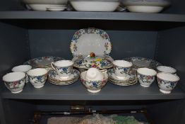 A part tea service by Cauldon in the Victoria pattern 35 pieces approx