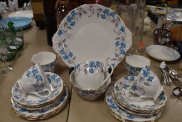 A collection of Royal Albert 'Morning glory' including cups and saucers,jug ,sugar basin and cake p
