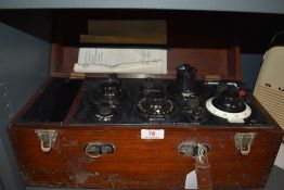 A wooden cased Cambridge portable potentiometer.