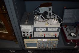 A selection of electrical test equipment including Farnell Oscilloscope DTV20 a 30v dc power