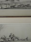 Two etchings, after E Herbert McLydall, The Young Horse, signed 30 x 38cm, framed and glazed, and