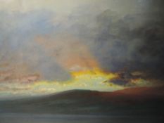 A gouache painting, Arthur Severn, Sunset Coniston, signed and dated 1906, 35 x 52cm, framed and