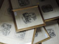 Three pairs of prints, Dickens illustrations, various, inc Profound Cogitation of Captain Cuttle, 17