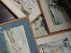 Five watercolours, Annie Whitworth, inc lake views, all signed, 28 x 38cm, framed and glazed