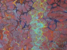 An oil painting, marbled effect, 30 x 72cm