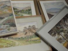 Four watercolours, T Jordan, Lakeland scenes, inc Brantwood Farm Coniston Hall, signed and dated