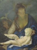 An oil painting, Madonna and child, 55 x 44cm, framed