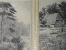 A pair of watercolours, J Hodgson, country landscapes, signed, each, 22 x 15cm, framed and glazed