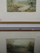 A pair of watercolours, T Chapman, Bolton Abbey, signed 17 x 25cm, framed and glazed