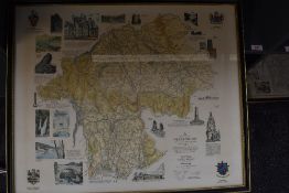 Wainwright. A Map of the County of Westmorland. First edition, coloured. Framed and glazed. (1)