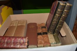 Antiquarian miscellany. A carton. Includes; a bound volume of late 18th century registers and