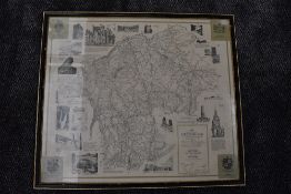 Wainwright. A Map of the County of Westmorland. Second edition, not coloured. Framed and glazed. (