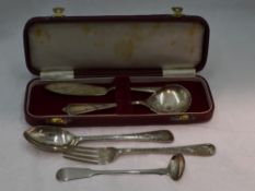 A Georgian Scottish silver condiment ladle, Glasgow 1831, John Heron of Greenock, a Victorian silver