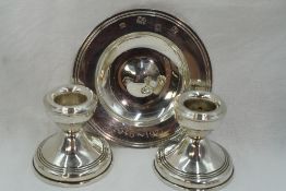 A silver replica Armada dish having over sized hallmarks and date inscription, London 1971,