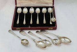 A small selection of HM silver tea and coffee spoons of various forms and hallmarks, approx 175.7g