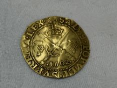 A Gold James VI of Scotland Eighth Coinage (1601-04) 1602 Sword and Sceptre Piece