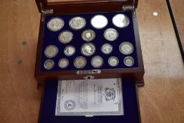 The House of Windsor Silver Coin Collection in display box by Danbury Mint with certificates, 18