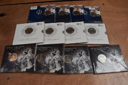 A collection of 12 UK Brilliant Uncirculated 5 Pound Coins in folders, Prince George 2013 x4,