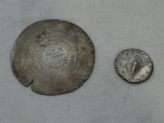 An early Islamic Silver Drachma Coin along with a Gorgian III Silver Coin