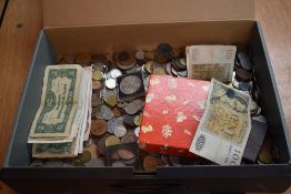A collection of GB and World Coins and Banknotes including GB and World Silver Coins