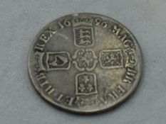 A 1696 Silver William III First Bust Crown