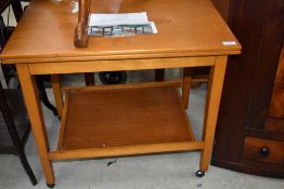 A vintage card table/tea trolley, closed dimensions approx. 65 x 46 x 60cm and a folding table