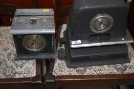 Two vintage time recorders