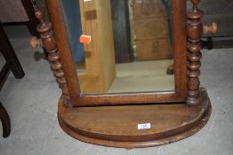 A Victorian stained frame toilet mirror