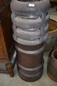 A large clay chimney pot