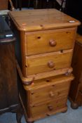 A pair of moden pine two drawer bedside chests, width approx. 47cm